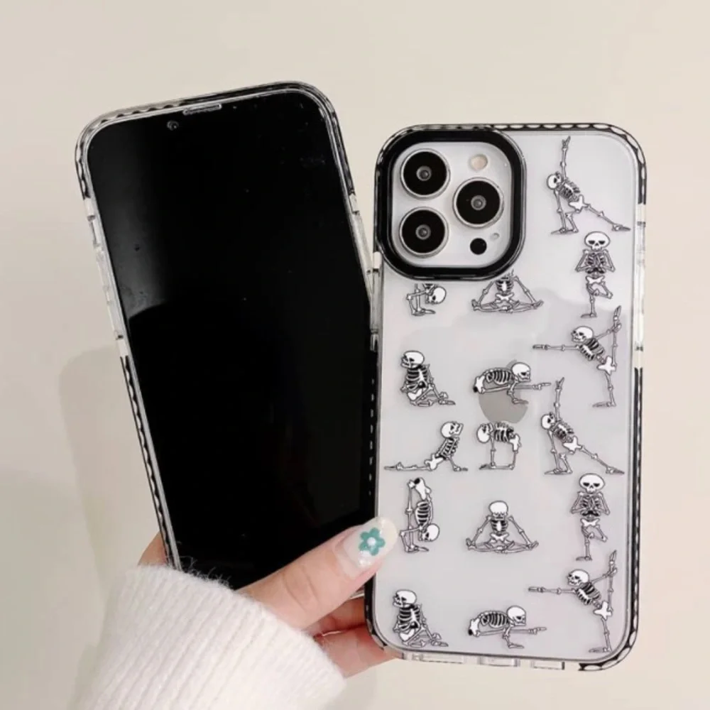 New for iPhone 14 Pro Max Case Boys Funny Cute Yoga Skull
